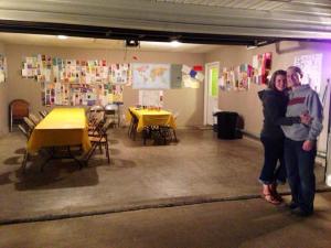 Us and our get-well card-covered garage.